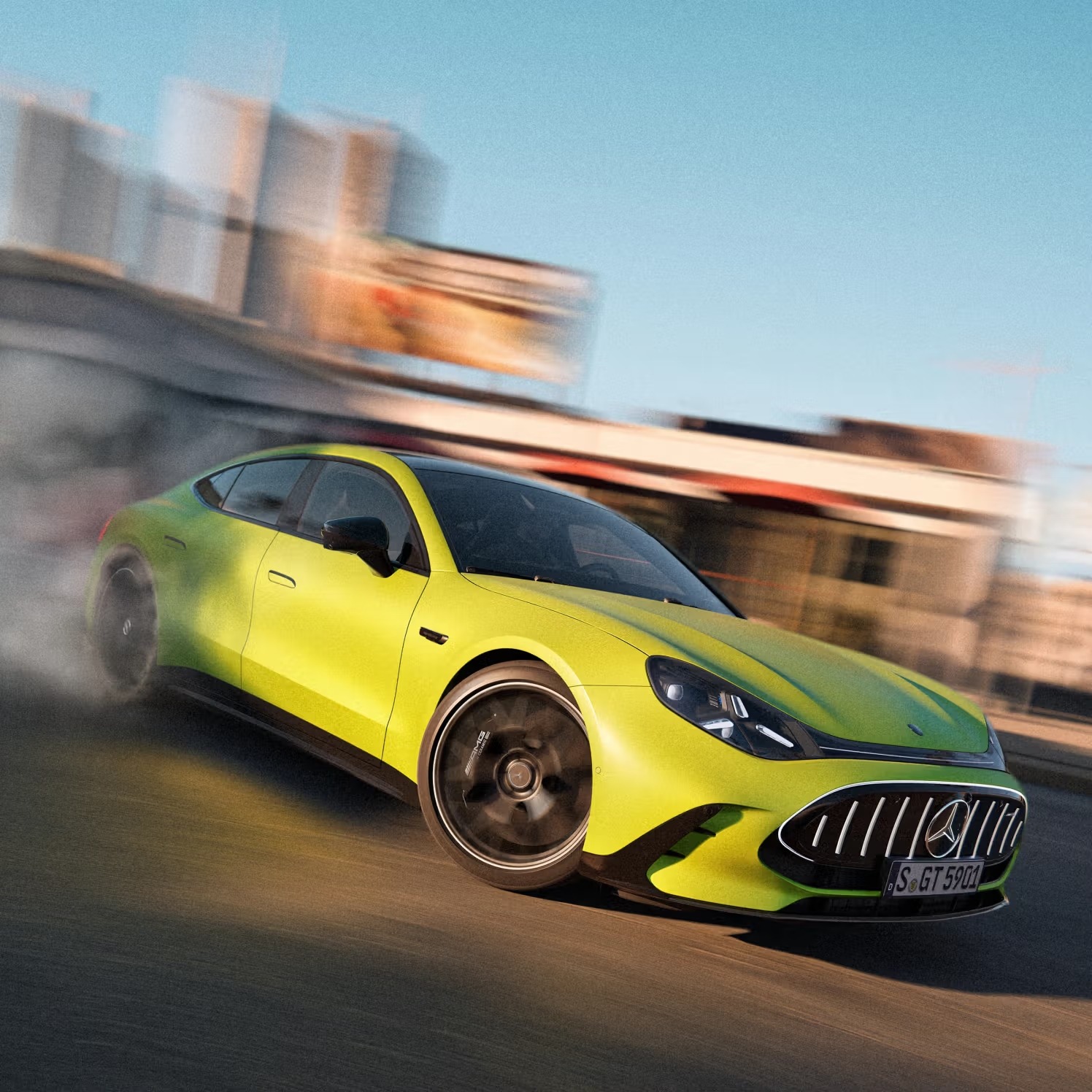 Mercedes-AMG GT 4-Door Coupe EV Hero Angle